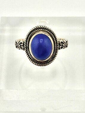 925 Solid Sterling Silver Lapis Lazuli Ring Size 7